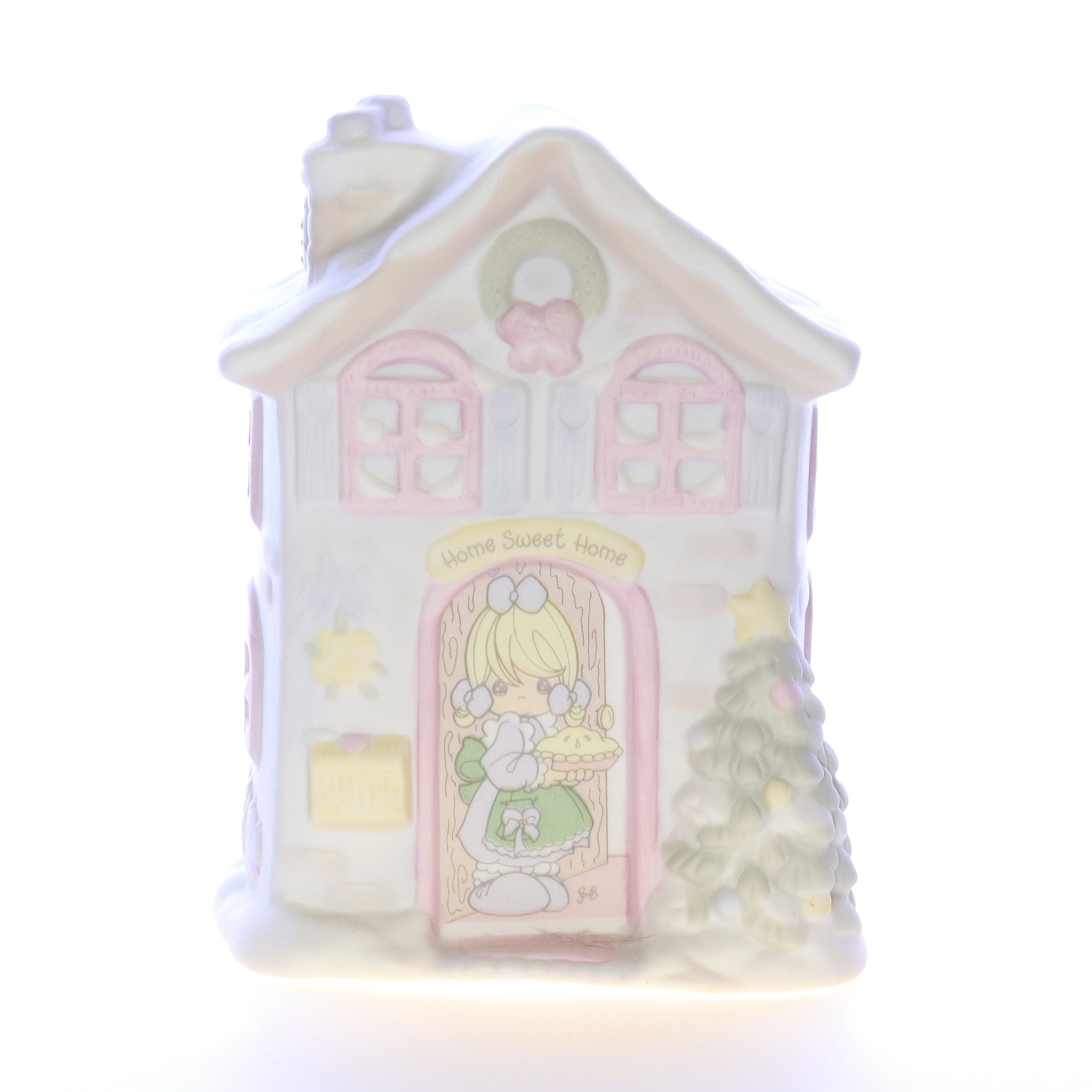 Precious Moments Vintage Porcelain Christmas Music Box pmmbhfth 1995