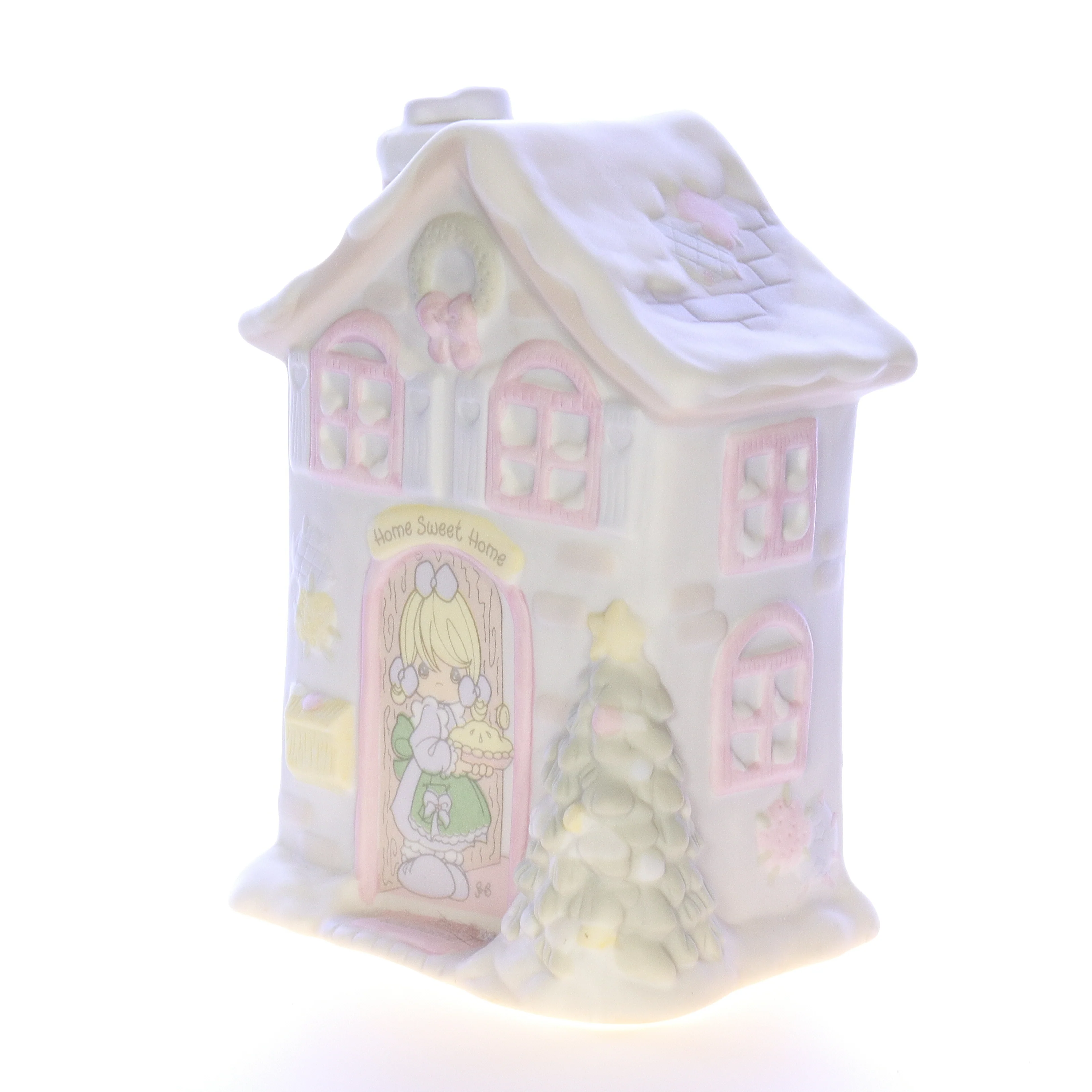 Precious Moments Vintage Porcelain Christmas Music Box pmmbhfth 1995 - Image 2