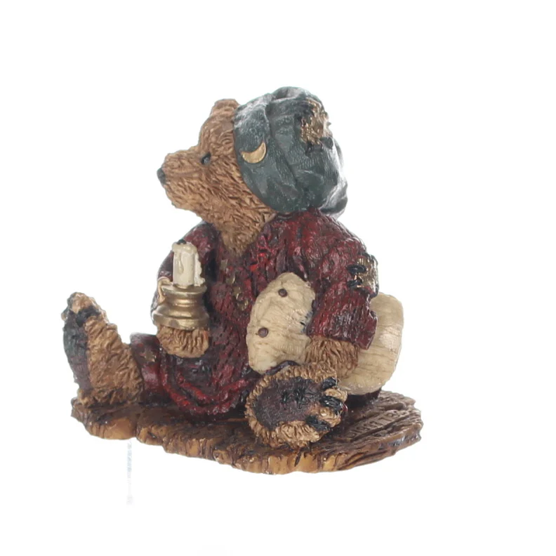 Boyds Bears Resin Figurine in Box Christmas 2002 Neville ... the Bedtime Bear 3" - Image 2