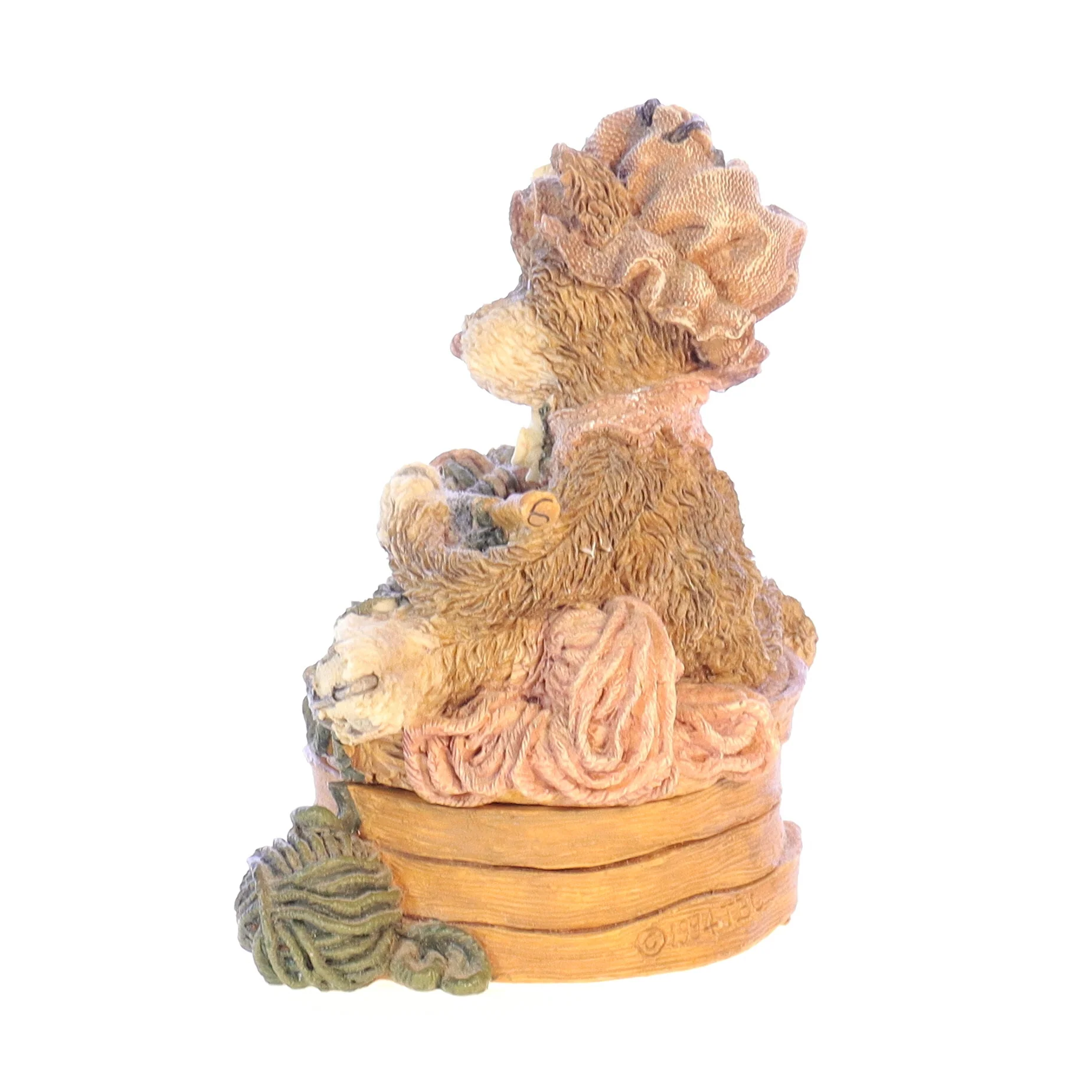 Boyds Bears Resin Figurine in Box 2250 Cookie Catberg ... Knittin' Kitten 1994 4" - Image 4