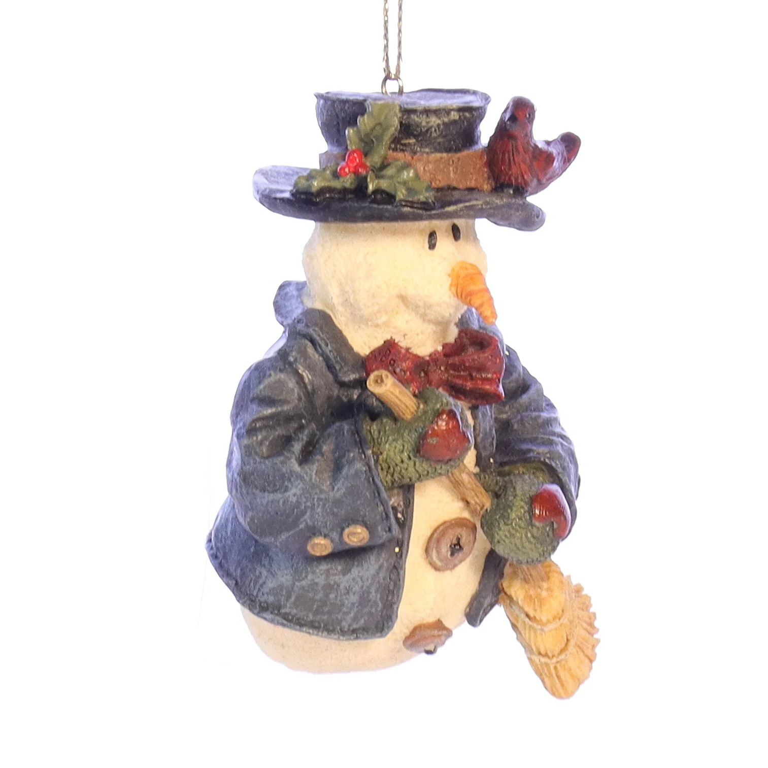 Boyds Bears Resin Ornament in Box Christmas 2565 Willie with Broom 1996 3" - Image 8