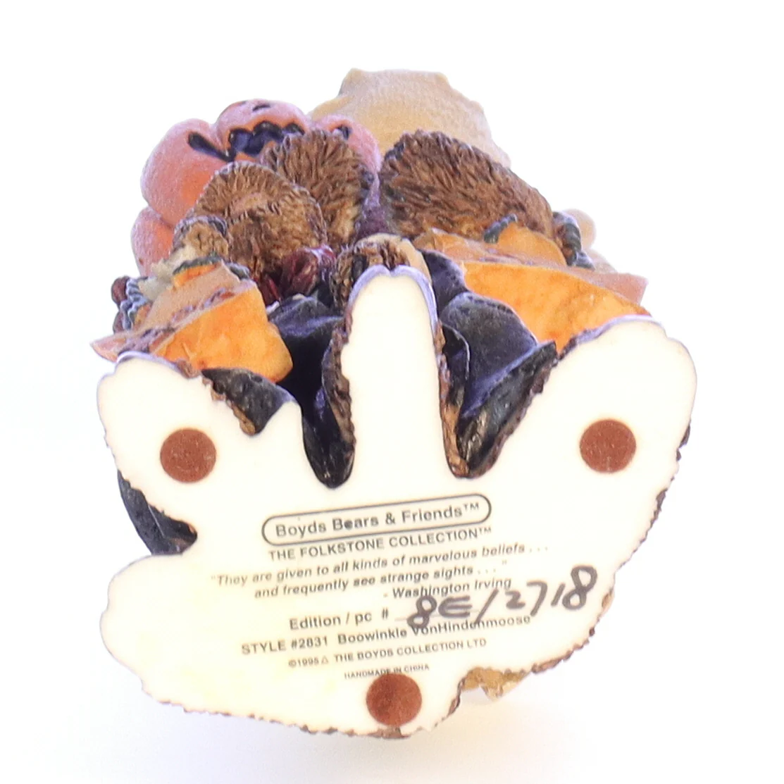 Boyds Bears Resin Figurine in Box Halloween 2831 Boowinkle VonHindenmoose 1995 - Image 10